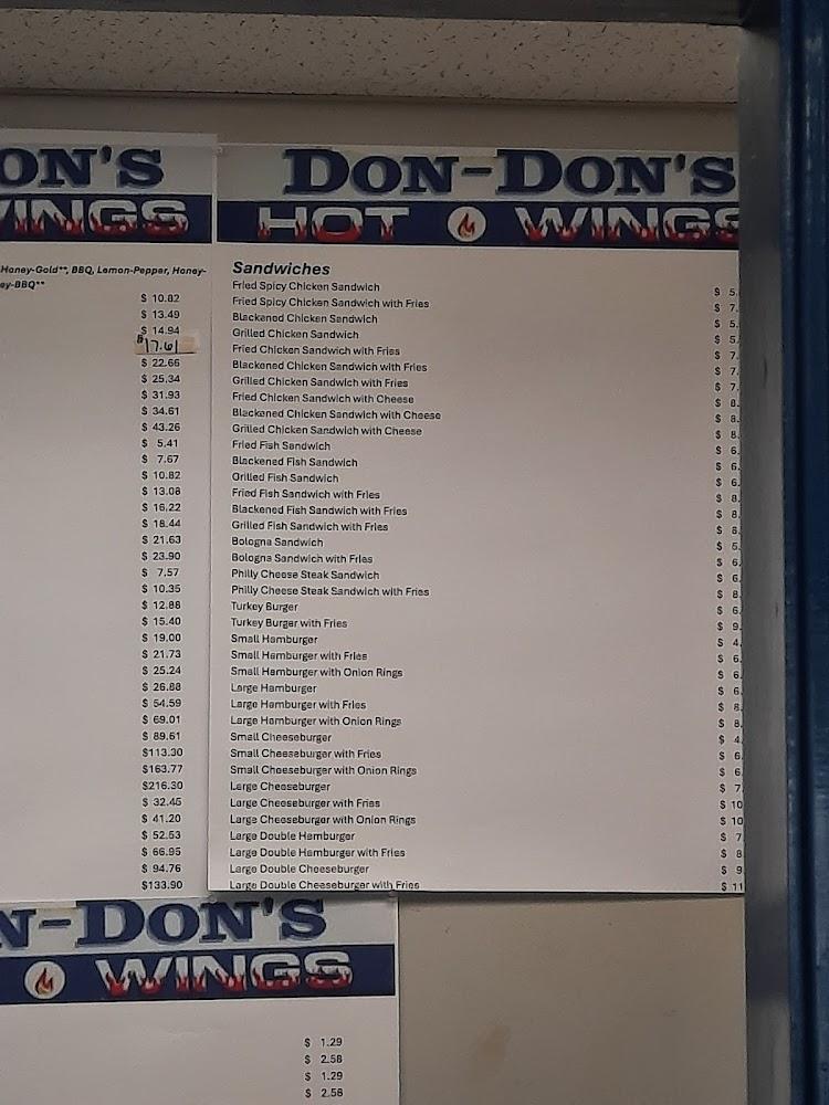 Don Don Hot Wings Bartlett Menu image 2