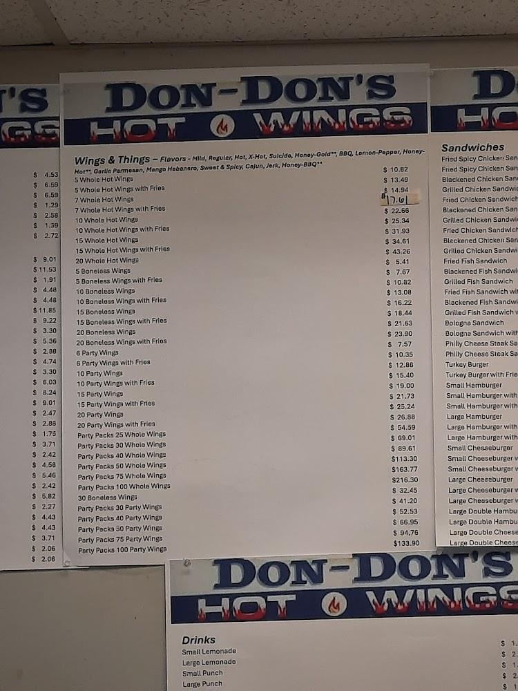Don Don Hot Wings Bartlett Menu image 3